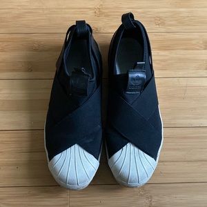 Adidas Super star slip ons - size 8 runs a little big